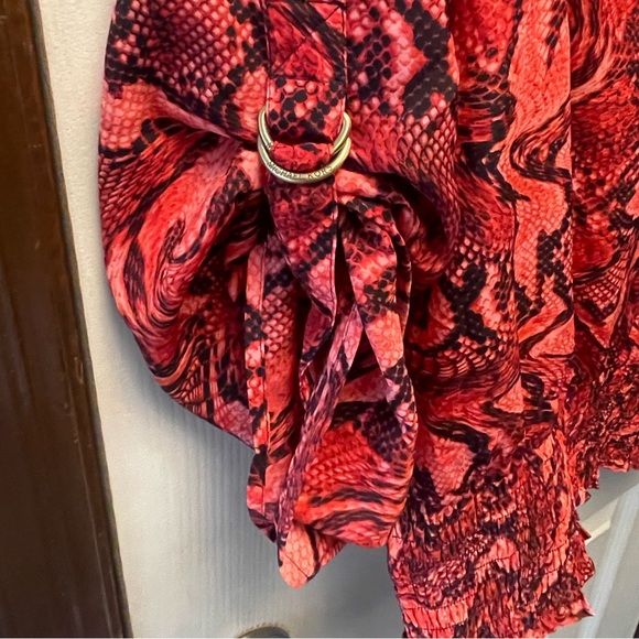 Michael Kors Blouse Pink Snakeskin Print 2X - Picture 2 of 7